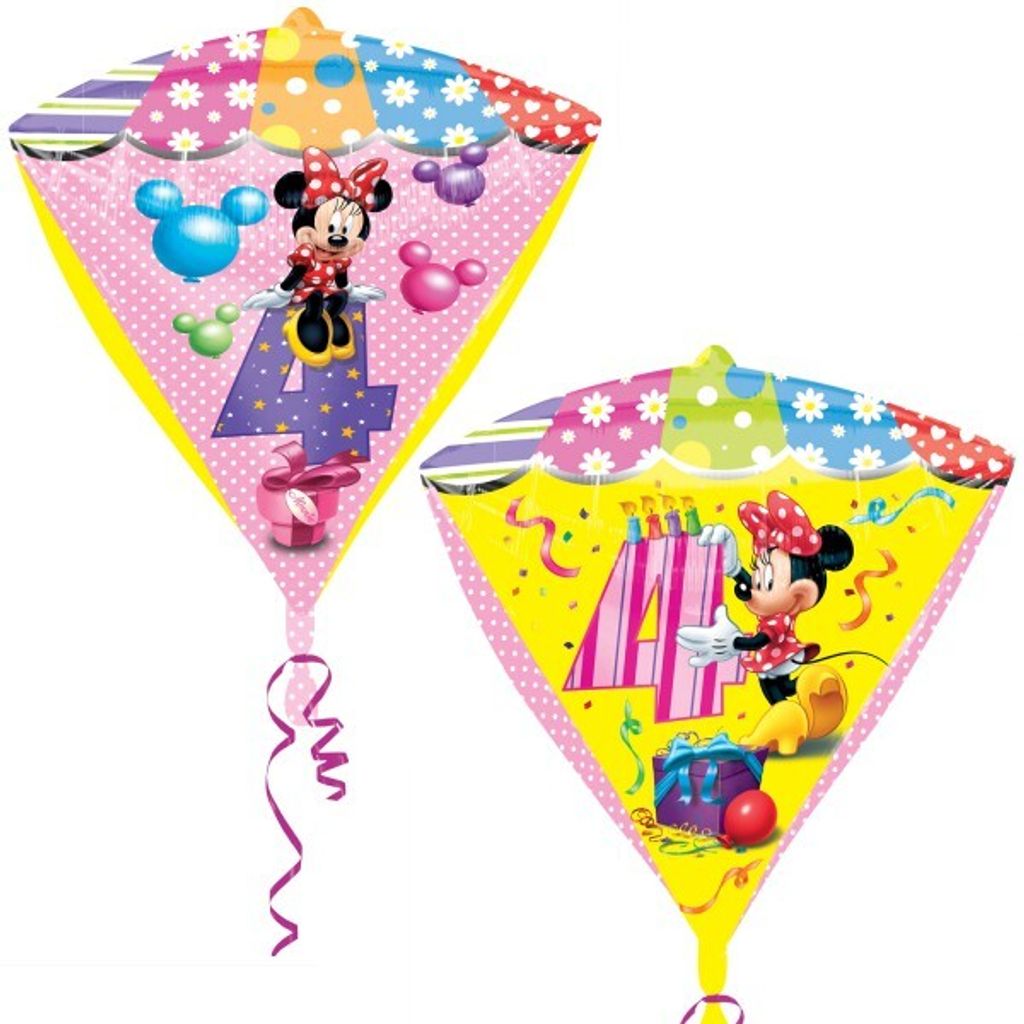 Minnie Maus Zahl 4 Folienballon UltraShape