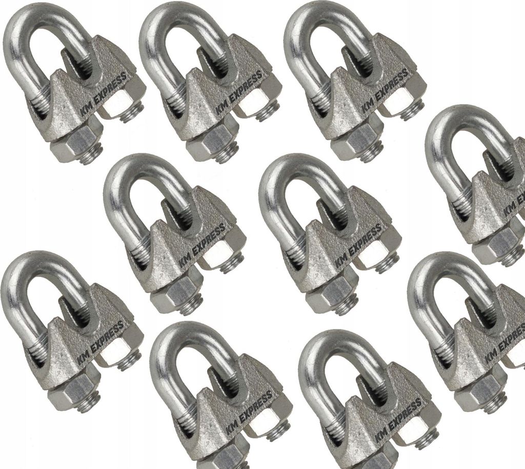 FEINZ | Stahlseilzubehör - 10x Zange DIN 741 - verzinkt - robust - für 6mm Seile - hohe Festigkeit