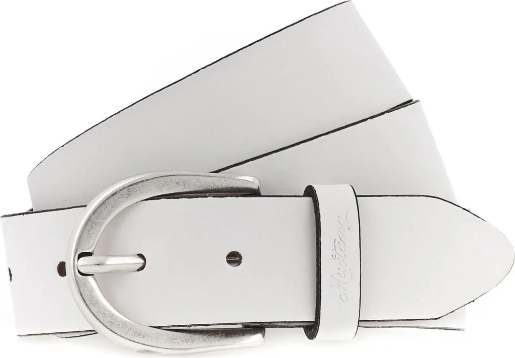 Cintura MUSTANG Donna 35mm Pelle Bianca W80 | Alta Resistenza