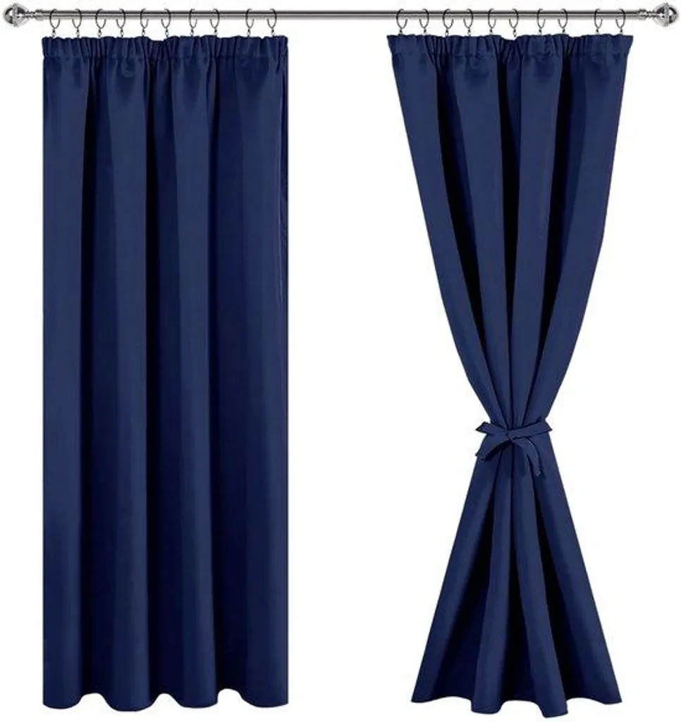 Store occultant bleu foncé 140 x 200 cm pour fenêtre de chambre à coucher
