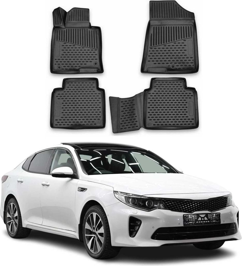 OMAC Gummimatten Fußmatten für Kia Optima 2015-2021 TPE Automatten Schwarz 4x