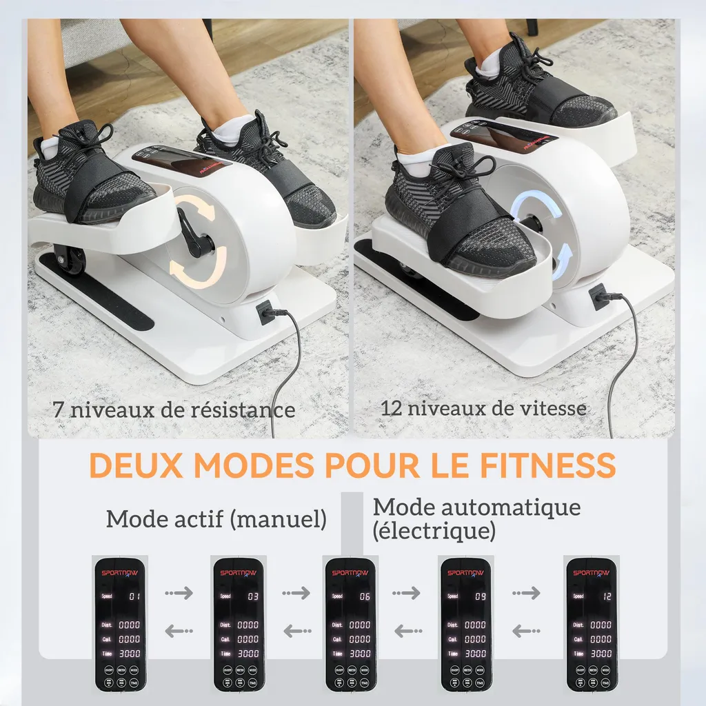 Mini vélo elliptique silencieux avec télécommande et écran LCD - 6