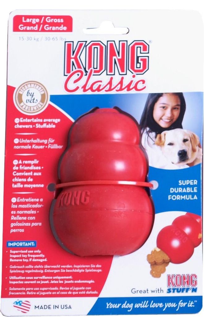 Hondenspeelgoed rubber large rood Kong Productafbeelding 