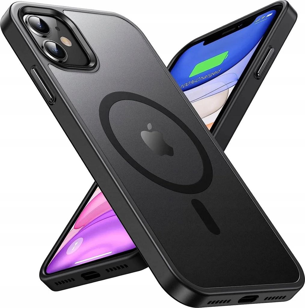 Schutzhülle für Apple iPhone 11 MAGSAFE MATTSCHWARZ + 9H-Glas