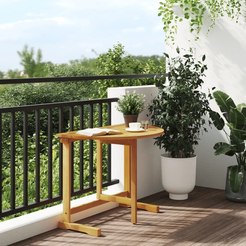 QLS Tavolo Pieghevole Da Balcone Sospeso In Legno Di Acacia – Regolabile In Altezza