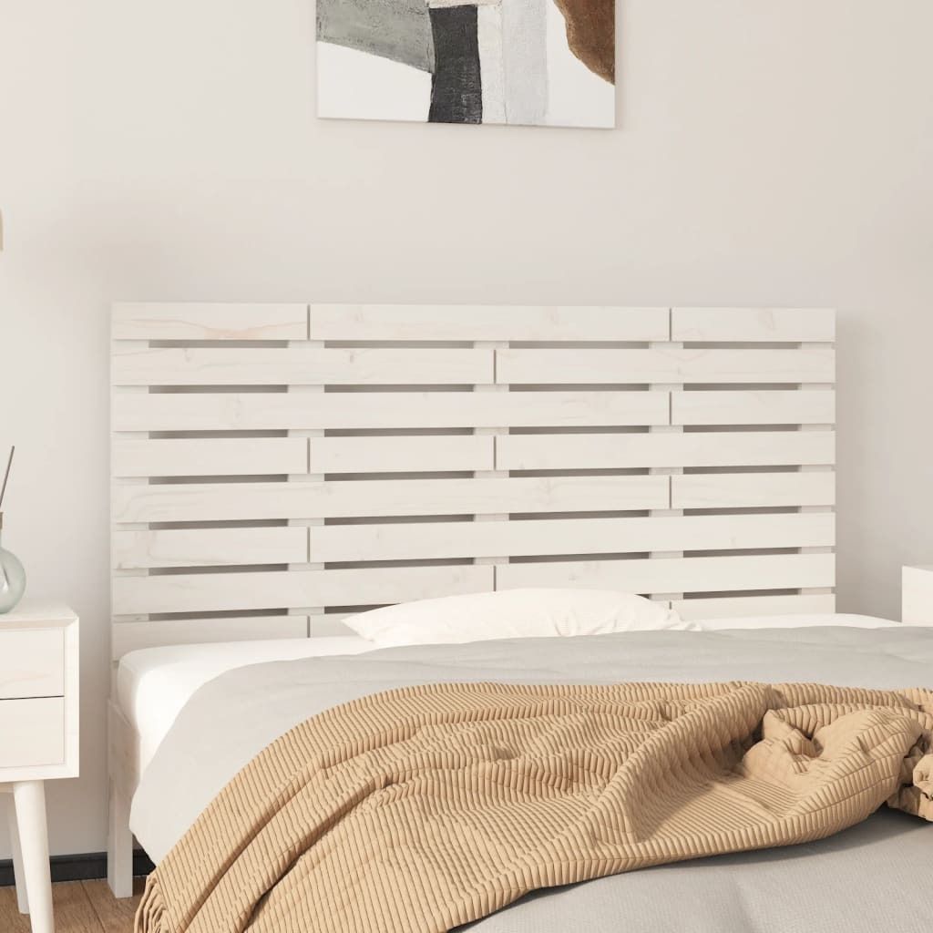 "2026 Promotion" Wand-Kopfteil Weiß 146x3x63 cm Massivholz Kiefer - Bettkopfteil CC29073