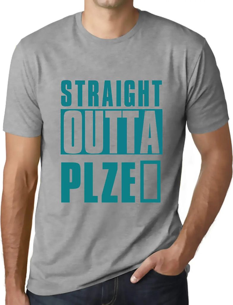 Herren Grafik T-Shirt Straight Outta Plzeň Öko-Verantwortlich Vintage Jahrgang Kurzarm Lustige Druck Geburtstag Geschenk Mann