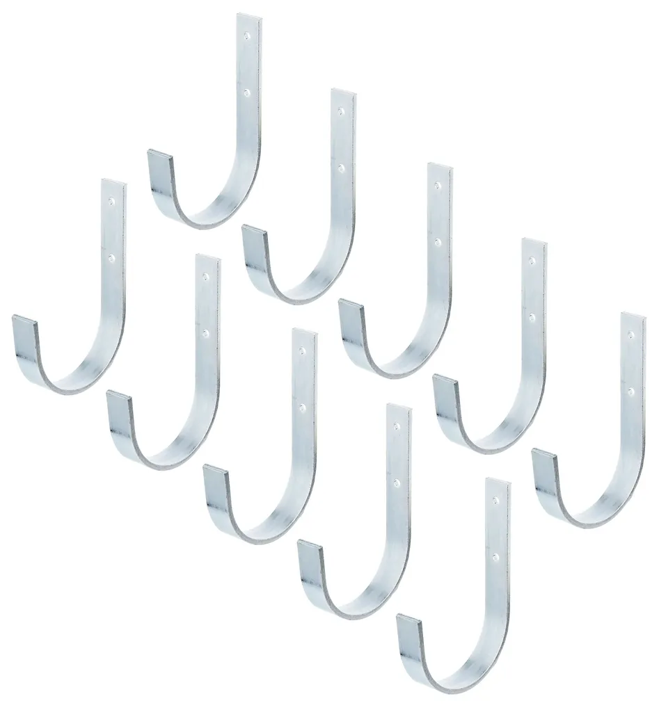 Alberts 856236 Lot de 10 Crochets Muraux Courbés en Acier Galvanisé Bleu