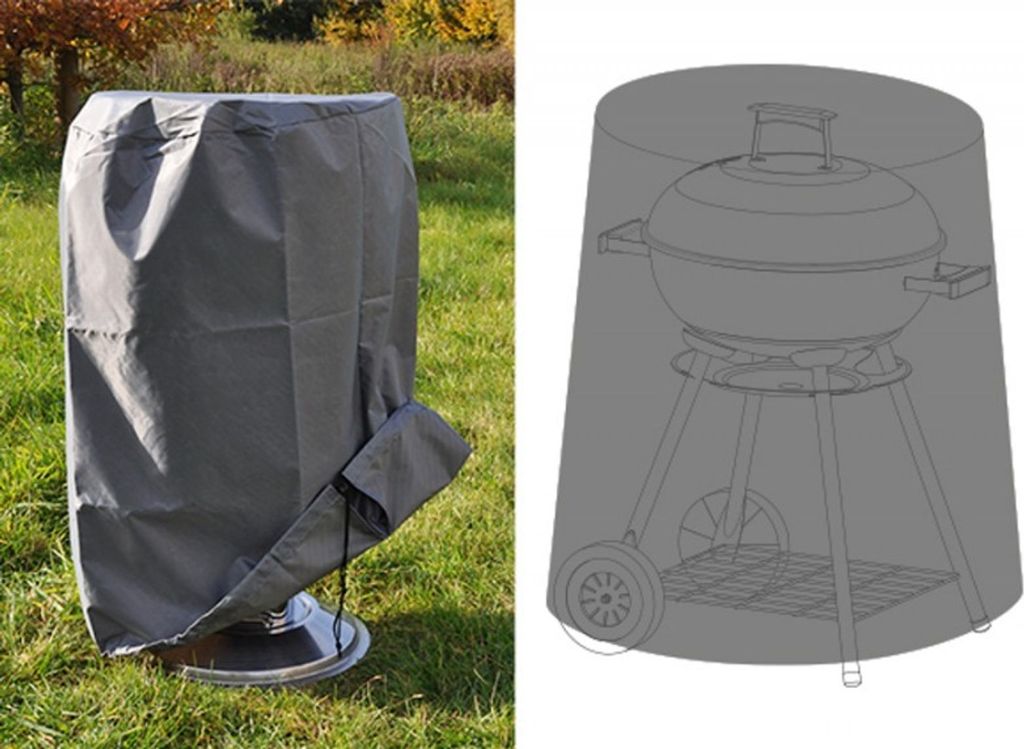 Wetterschutzhülle Rundgrill Ø50x78cm grau Grillabdeckung Produktbild 