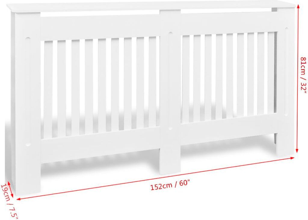 Osłona grzejnika MDF Osłona grzejnika 152 cm, biała Zdjęcie produktu 9