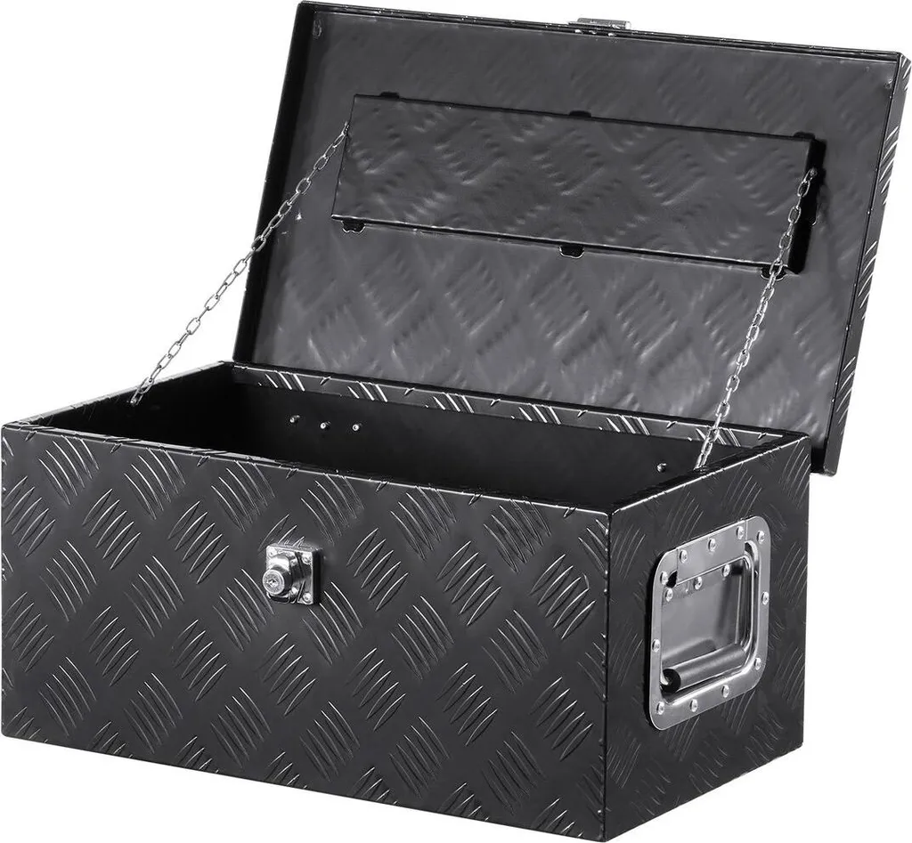 Boîte à outils aluminium pour camionnette noire 51x30x24 cm robuste