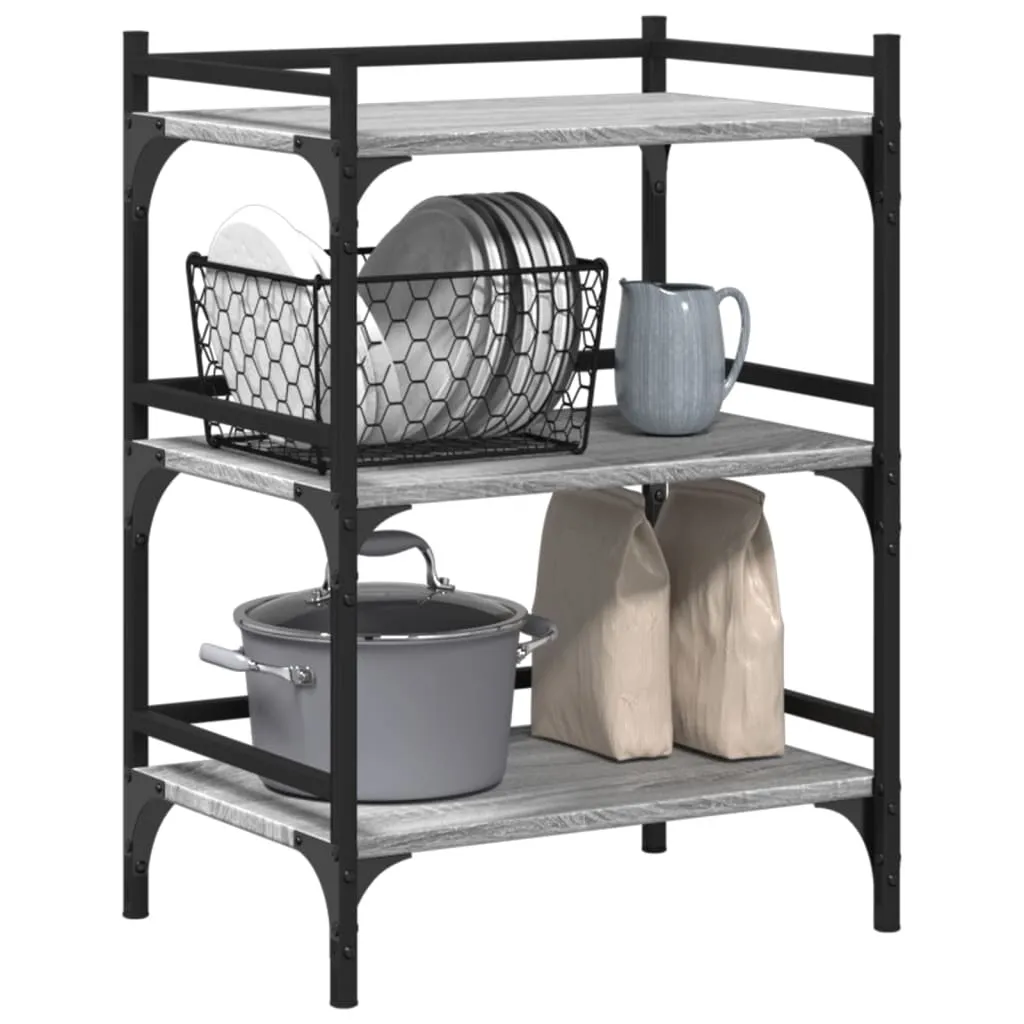 Carrello Portavivande Grigio Sonoma 50x35x75,5 cm | Organizer Casa - 5