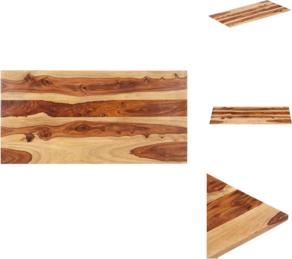 Piano Tavolo 60x100 cm Legno Massello di Palissandro - Ricambio Premium