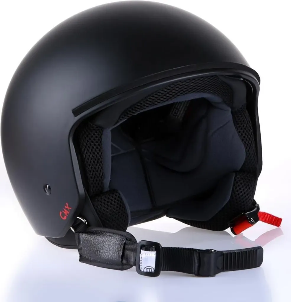 Casque Jet Scooter Open Face CMX Joey Noir Mat pour Homme et Femme M