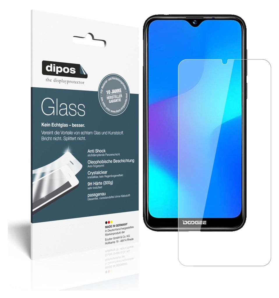 2x Schutzfolie für Doogee Y8 - Anti-Shock 9H Folie dipos Glass Kunststoffglas