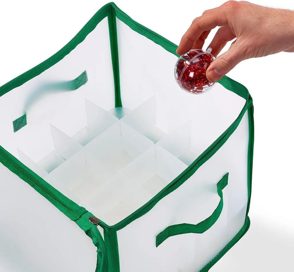 Organisateur de boules de Noël 64 compartiments, bac de stockage rigide