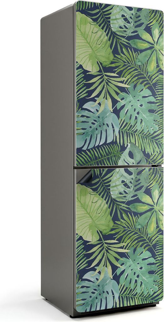 Tropisches Blattmuster – Magnetische Kühlschrank Abdeckung – Dekorfolie magnetisch Küche – Kühlschrank Magnet Deko – selbstklebende Magn...