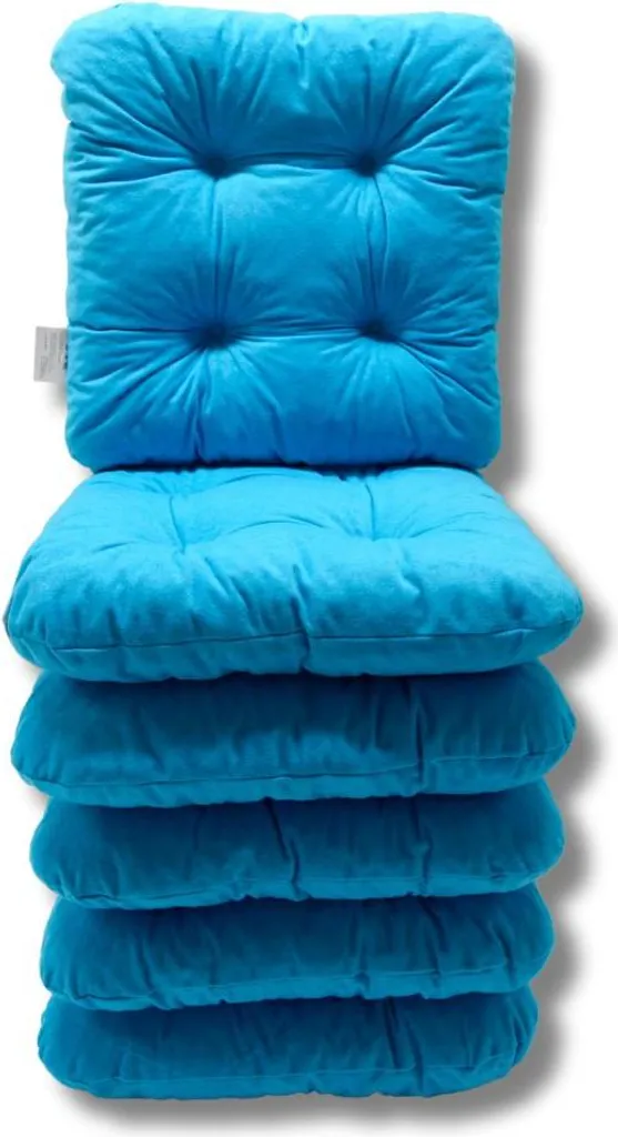 Cuscini Sedie Giardino Blu 38x38x8 cm Set da 6 | Imbottitura Alta