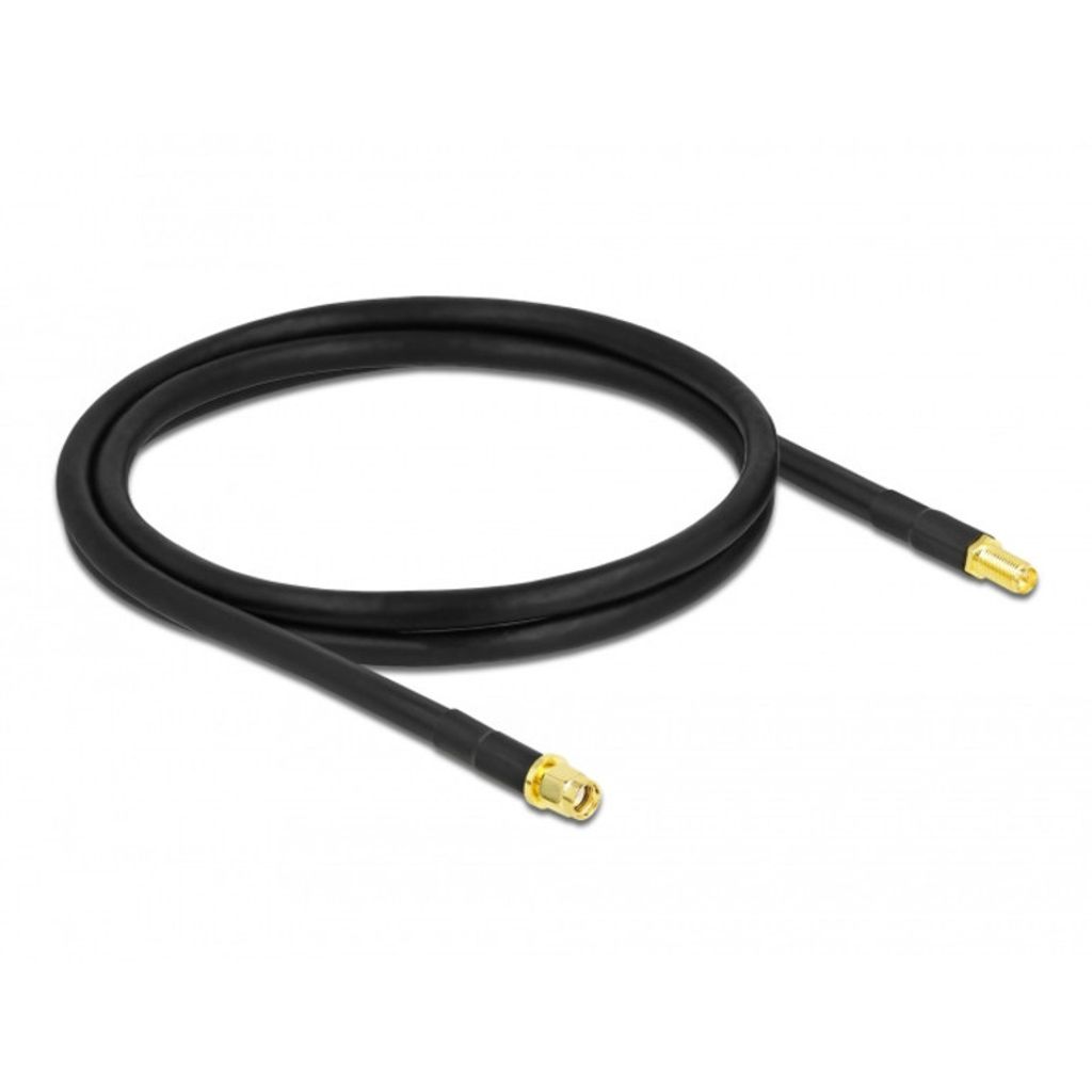 DELOCK Antennenkabel RP-SMA Stecker >RP-SMA Bu LMR/CFD300 1M