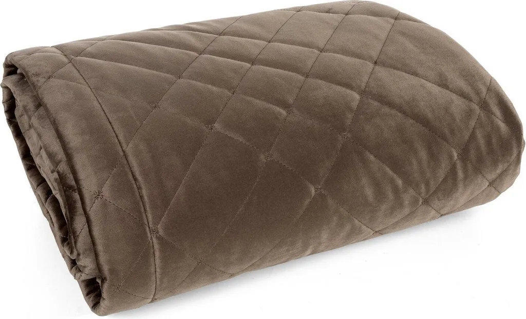 Jeté de Lit Matelassé 170x210 cm - Couverture de Lit Marron Chic