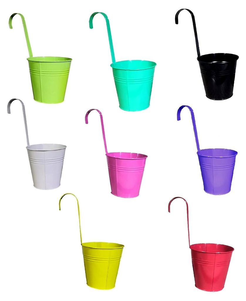 Hängetöpfe 14 cm Übertopf Blumentopf 4 Stück (Grün)