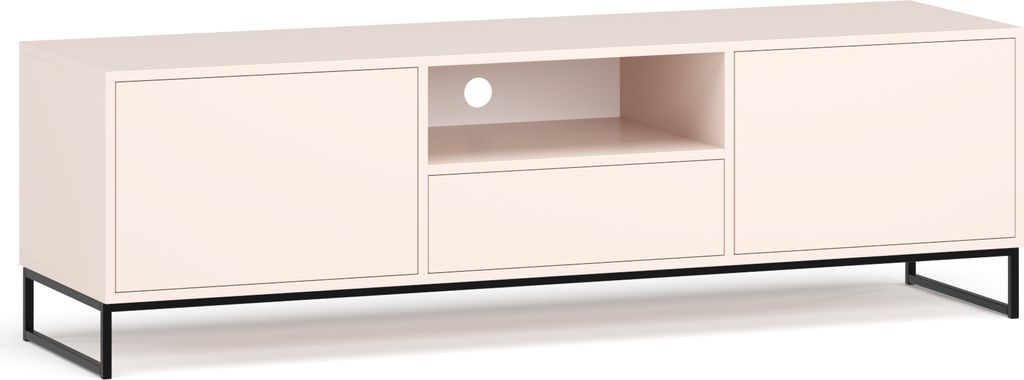 Albello TV-Lowboard Livia, Stilvoll TV-Schrank für das Wohnzimmer, RTV-Tisch, TV-Schrank vom Hersteller Mediaschrank Warmes Beige Kaschmir 160x45x...