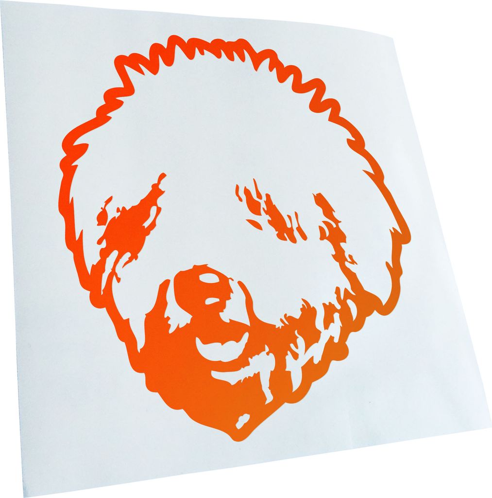 Kiwistar - Autoaufkleber - komondor Hund - Neonorange - 40x36cm - Aufkleber für Auto, Laptop, Fahrrad, LKW, Motorrad mehrfarbig JDM Decal Racing
