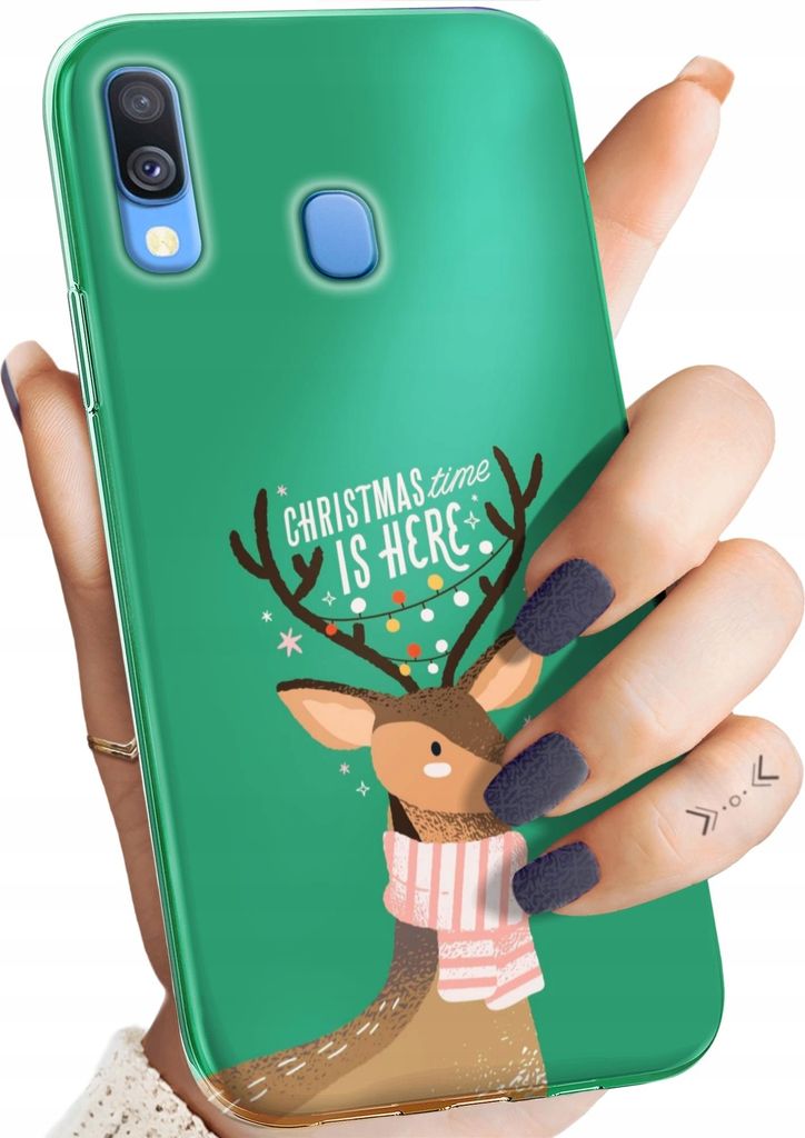 Bunt Hülle für SAMSUNG GALAXY A40 Schutzhülle Handyhülle Handy TPU Silikon Case Slim Cover Case Weihnachten Rudolf