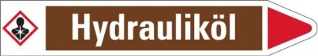 Dreifke Aufkleber I RKZ-Etikett Hydrauliköl, rechts, braun/weiß/rot, für Ø 1...