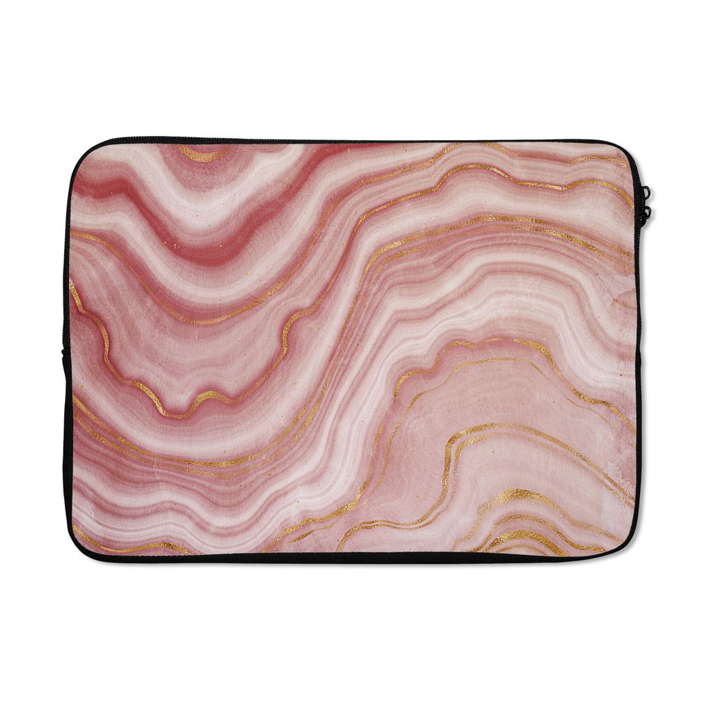 MuchoWow Laptop Hülle 13 Zoll Achat - Rosa - Edelsteine - Kristall Laptoptasche - Laptophülle - Sleeve - Rundumschutz