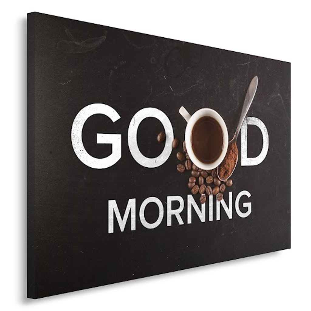 Leinwandbild guten morgen kaffee 60x40 cm Feeby braun wandbild bereit zum aufhängen