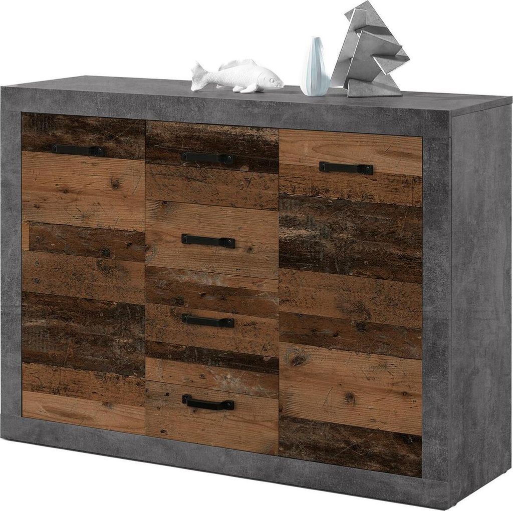 Kommode >Ingmar< in Betonoxid - 117x90x37cm (BxHxT) Image du produit 