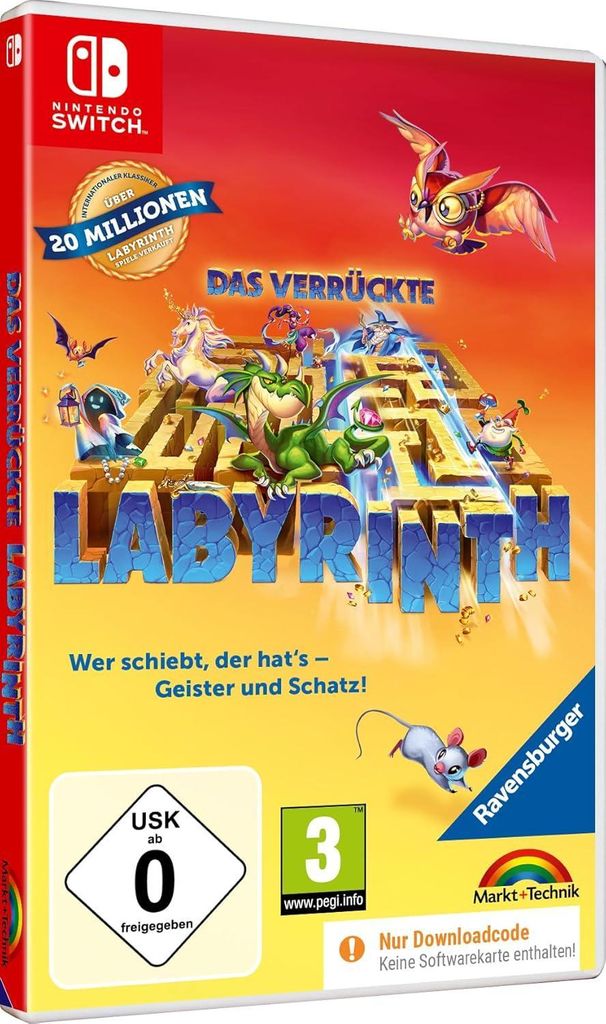 Das verrückte Labyrinth - Familien Spieleklassiker für 1-4 Spieler für Nintendo Switch