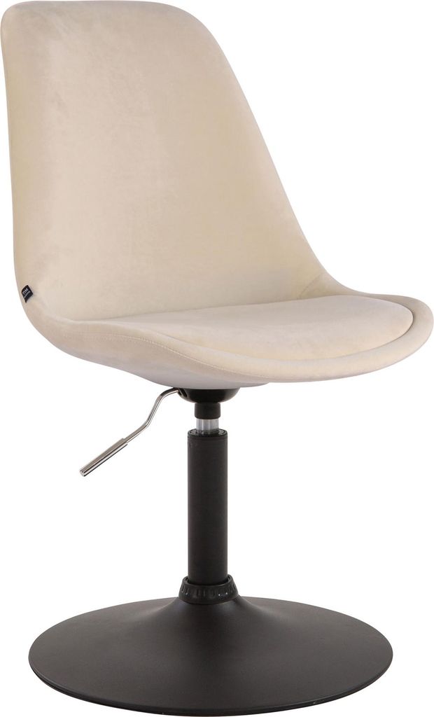 Esszimmerstuhl KENIM - Samt Creme 48x57x76 cm Schwarz | Essstühle Esszimmerstühle Küchenstühle Wohnzimmerstühle