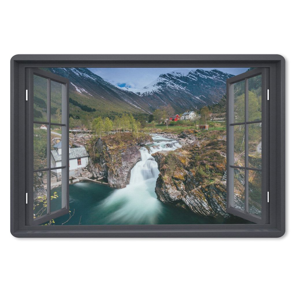 MuchoWow® Schreibtischunterlage Aussicht - Berg - Haus Produktbild 