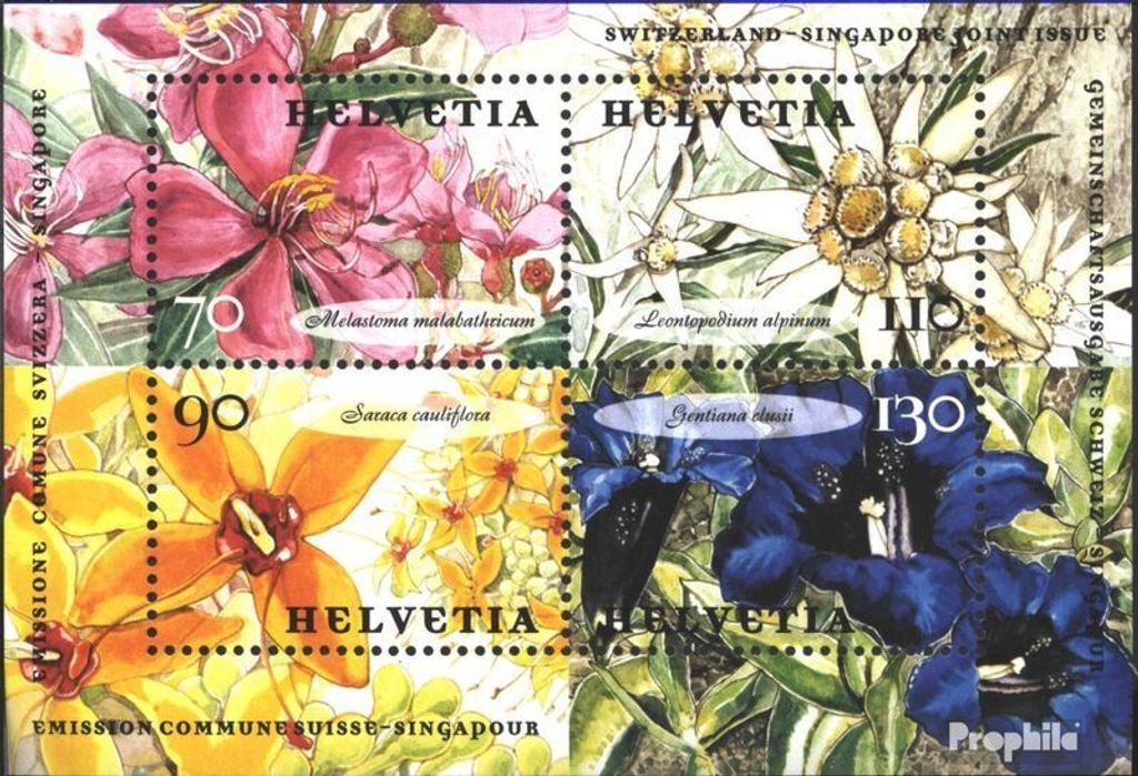 Briefmarken Schweiz 2001 Mi Block31 (kompl.Ausg.) postfrisch Blumen