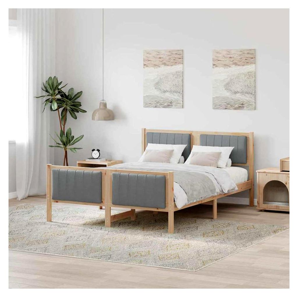 Plattformbettgestell aus Kiefernholz - Moderner Look, Stabilität und platzsparend