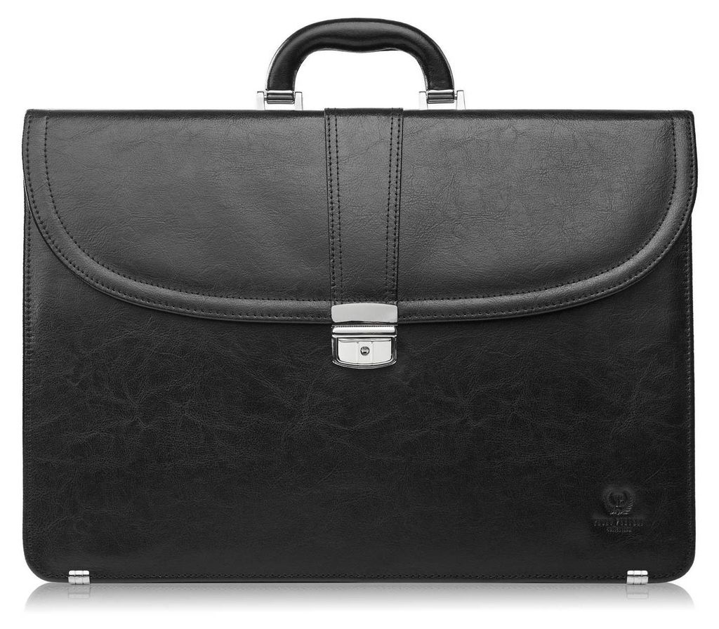Herren Leder Hand und Schulter Aktentasche elegant schwarz Paolo Peruzzi S-42-BL