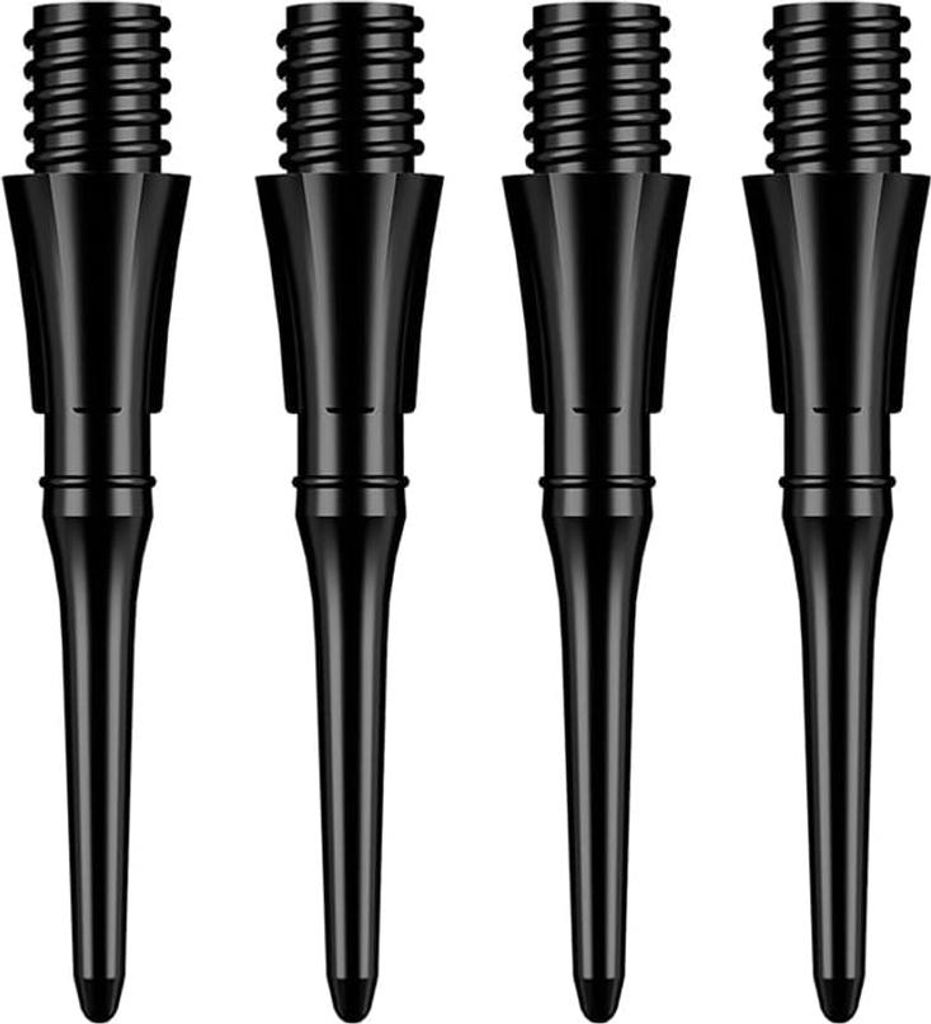 Kunststoff-Dartspitzen, 2BA Gewinde, 25mm Länge, 200 Stück, Schwarz
