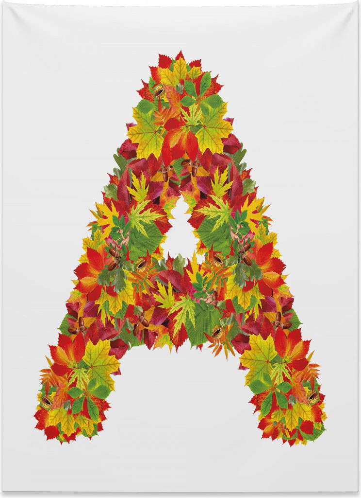 Abakuhaus Buchstabe a Wandteppich, Herbst Themen Hauptstadt aus Weiches Mikrofaser Stoff Kein Verblassen Klare Farben Waschbar, 110 x 150 cm, Gelb ...