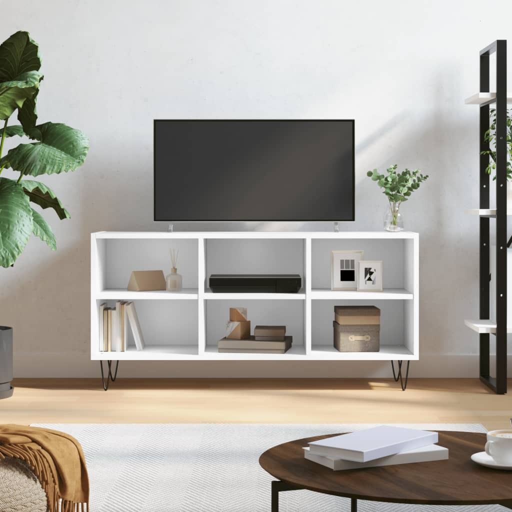 vidaXL TV Schrank Weiß 103,5x30x50 cm Holzwerkstoff - TV-Schrank - TV-Schränke - TV-Ständer - TV-Board