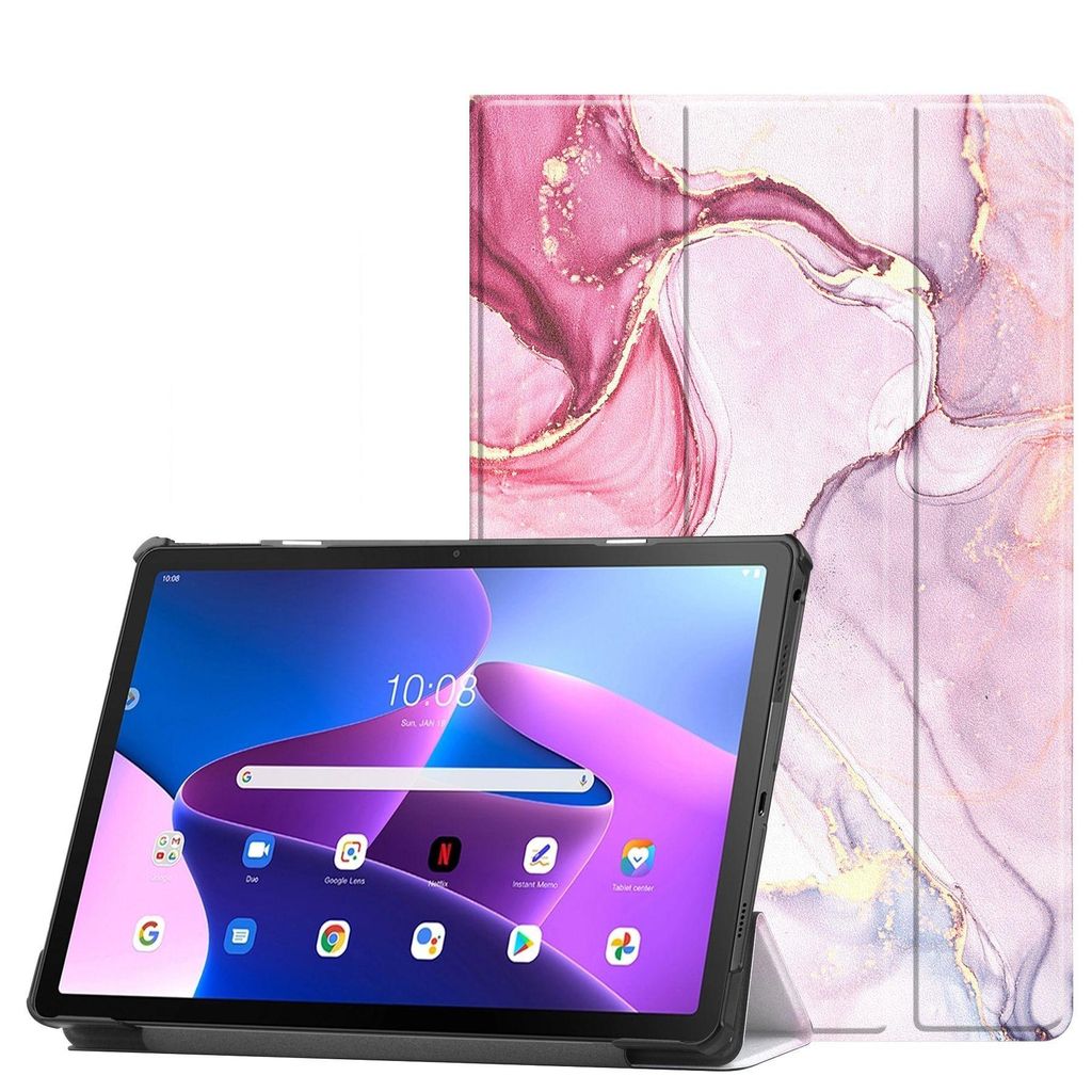 Schutzhülle für Lenovo Tab M10 FHD Plus 10.3" (2020) TB-X606F / TB-X606X Smart Cover Case Etui Tasche Auto Wake Up Sleep Standfunktion - Rosa Marmor