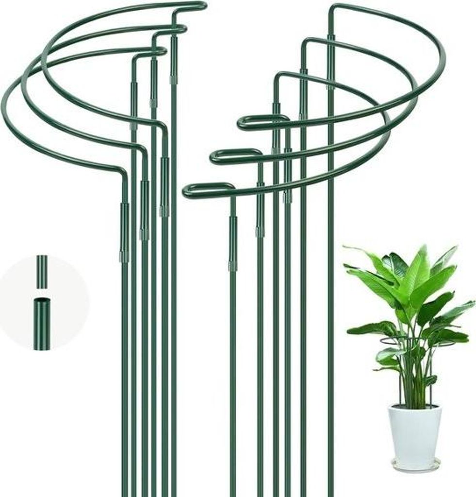Pflanzenstützen 6 Stück 25*40CM - Metall-Pflanzenstützen - Halbrunder Pflanzenhalter - Gemüse Tomaten Pfingstrosen Rosen Hortensien Blumen