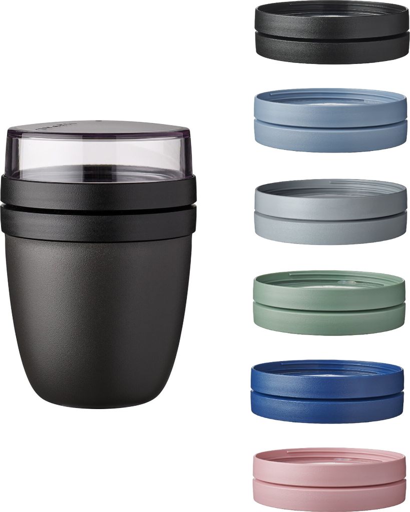 Mepal | Lunchpot Vario Ellipse | kreiere deinen individuellen Lunchpot | vielseitiger Müslibecher | Tiefkühl-, Mikrowellen- und spülmaschinengee...
