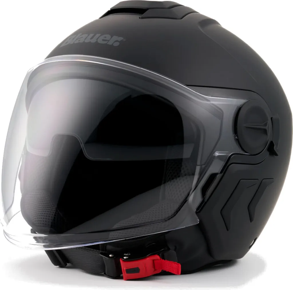 Casque jet bleu Demi Jet DJ-01 Monocolor noir XL 60-62 cm pour scooter