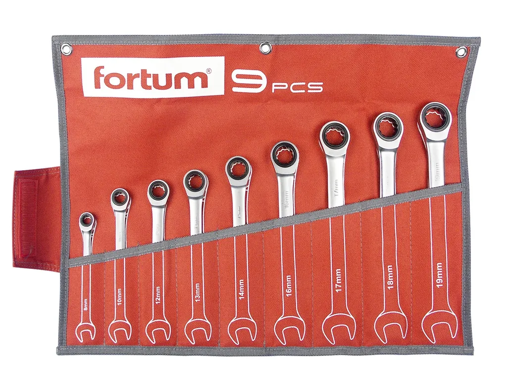 Fortum 4720104: 9 Chiavi Combinate Indispensabili 8-19mm CrV/S2