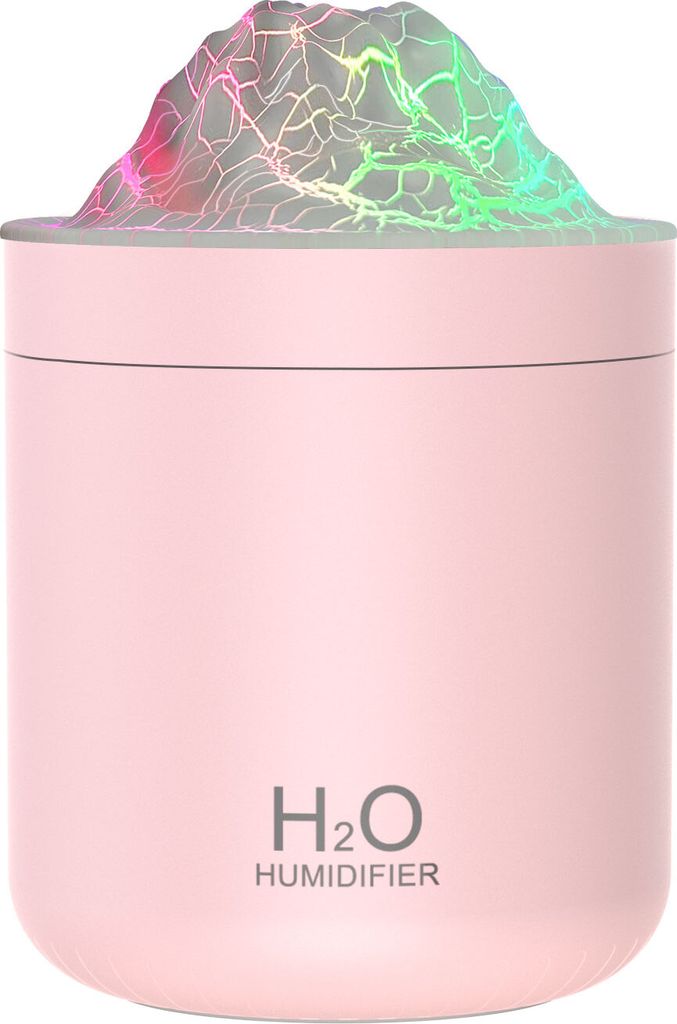 INF WT-11 Luftbefeuchter: 500ml, Leise, Buntes Licht, USB-Desktop Rosa