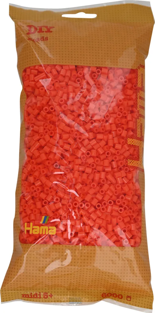 Recharge perles thermocollantes orange Hama Midi 5 mm par 6000 pcs