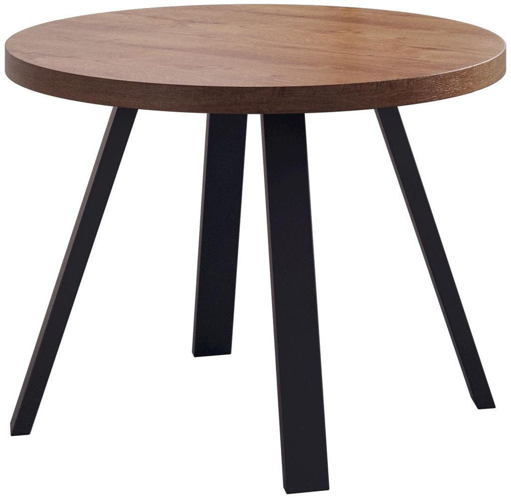 FURNEO | Esstisch – Rund ausziehbar Esstisch – Esszimmertisch - 100/200 cm OLIVIA - Eiche Lefkas - Metallbeine - Stilvoll und stabil