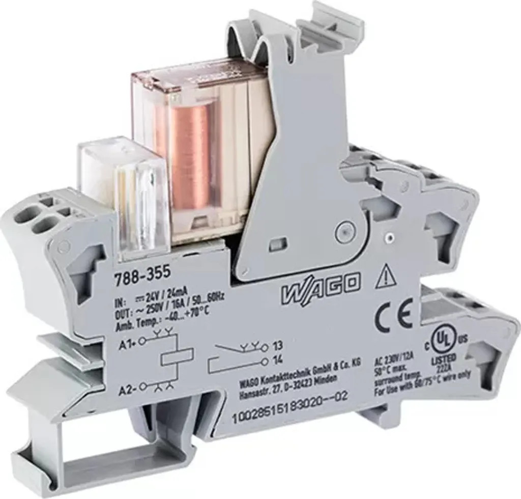 Module de relais embrochable 24V 16A Wago 788-355 avec indicateur LED